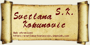 Svetlana Kopunović vizit kartica